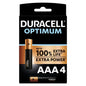 DURACELL - OPTIMUM 200 ALKALINE BATTERY AAA LR03 4 UNIT
