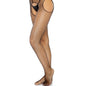 LEG AVENUE - BLACK CROTCHLESS NET STOCKINGS