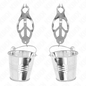 KINK - JAPANESE CLOVER NIPPLE CLAMPS WITH BUCKETS SILVER
