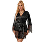 SUBBLIME - 953799 ELEGANT LACE PAJAMAS + THONG BLACK S/M
