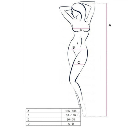 PASSION - WOMAN BS047 BLACK BODYSTOCKING ONE SIZE