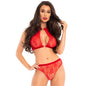 LEG AVENUE - TWO PIECES SET HALTER TOP AND PANTIES BLACK M/L